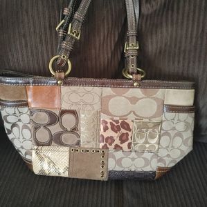 Coach Signature Patchwork Tote Shoulder Bag F0773-11485